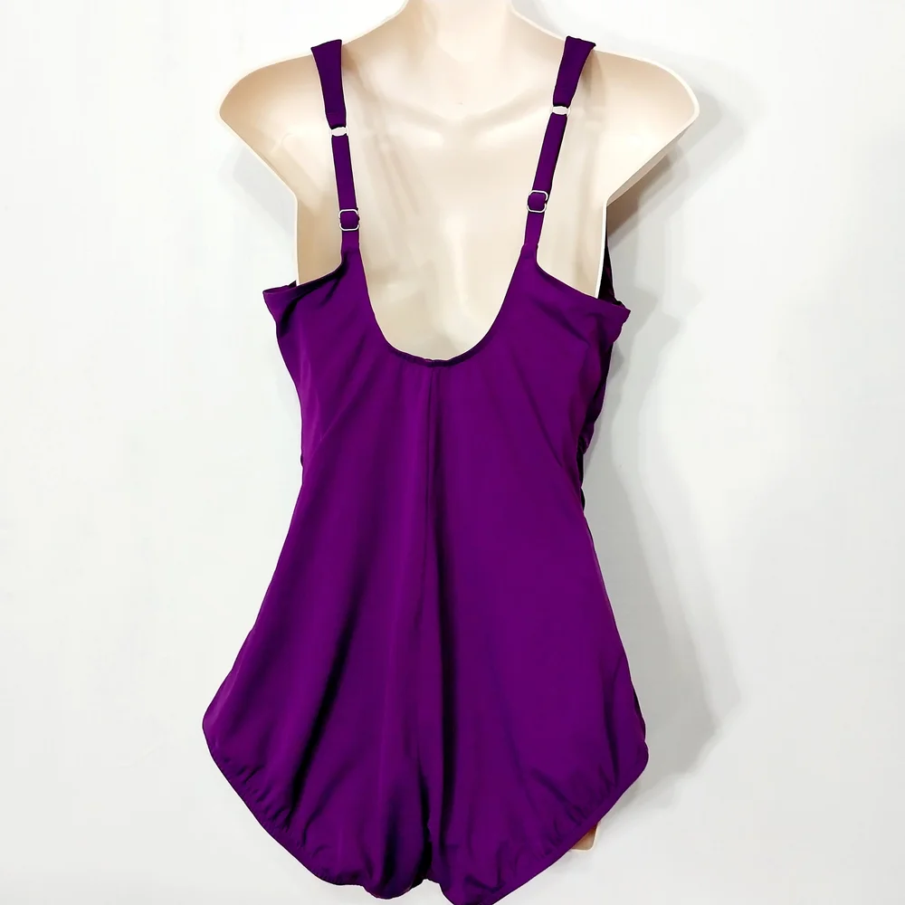 🔵BOGO FREE🔵 Jantzen Classics One Piece Swimsuit Purple Sz 18 - Picture 6 of 7